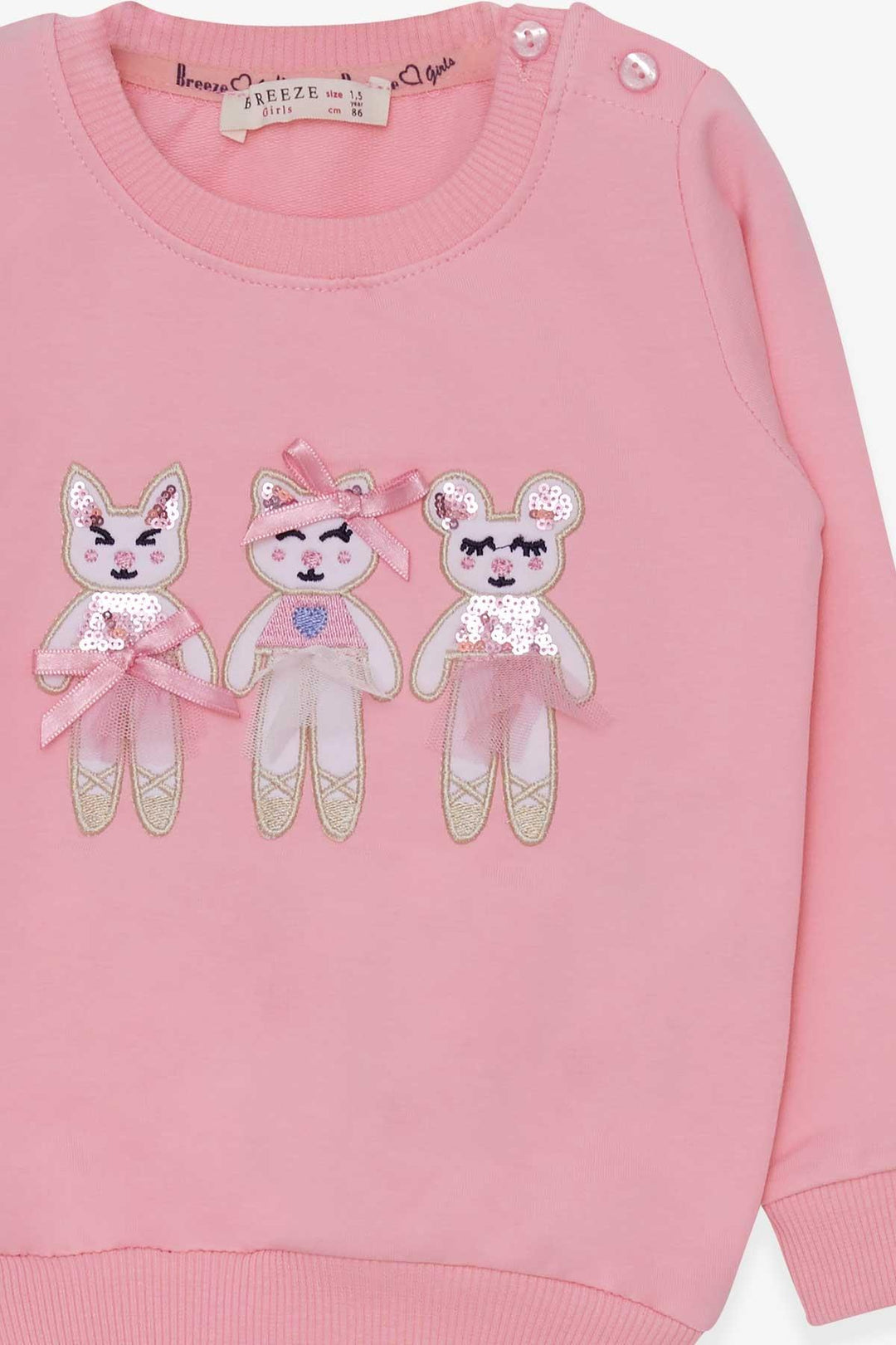 BRE Breeze Girl Child Sweatshirt Cute Animal Printed 1.5-5 Years, Powder - Hervey Bay