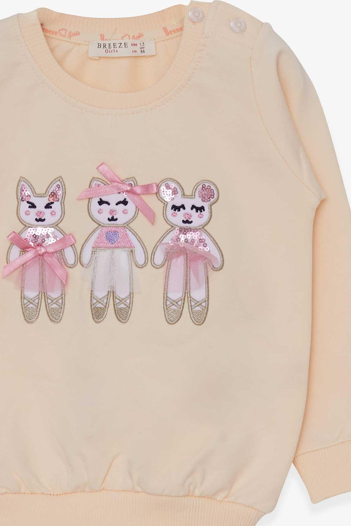 BRE Breeze Girl Child Sweatshirt Cute Animal Printed 1.5-5 Years, Cream - Bonn