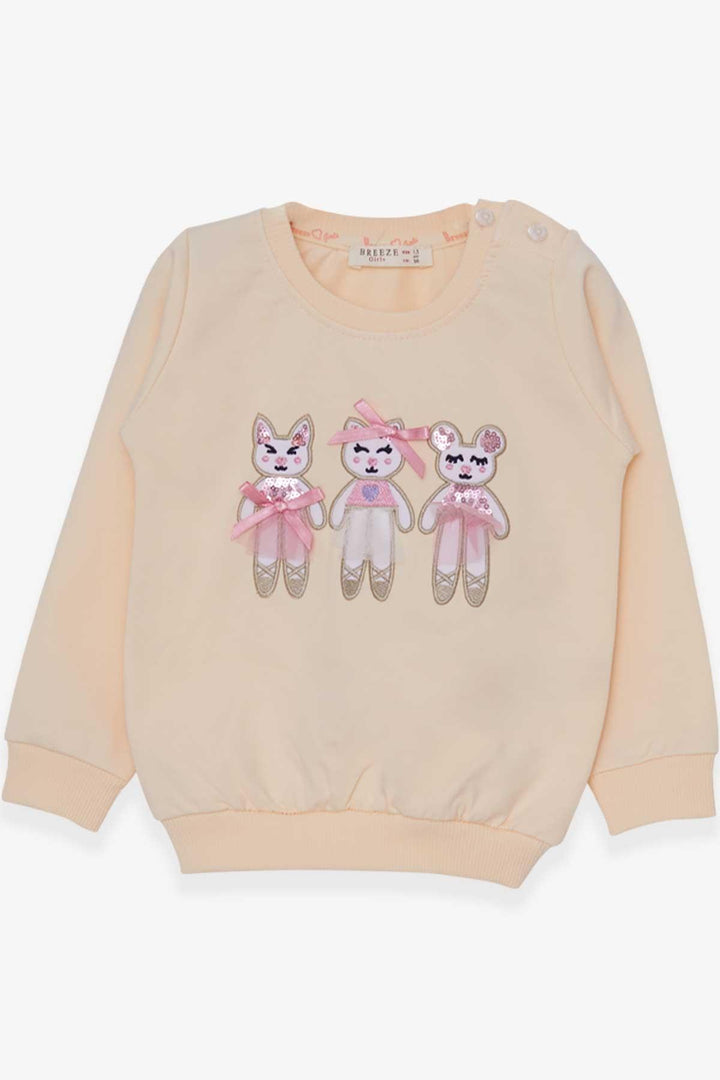 BRE Breeze Girl Child Sweatshirt Cute Animal Printed 1.5-5 Years, Cream - Bonn