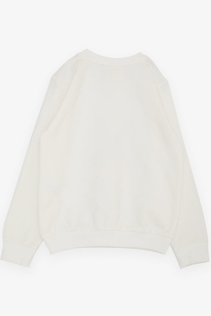 BRE Breeze Girl Child Sweatshirt Cute Glittery Bunny Printed 1.5-5 Years, Ecru - Monterrey