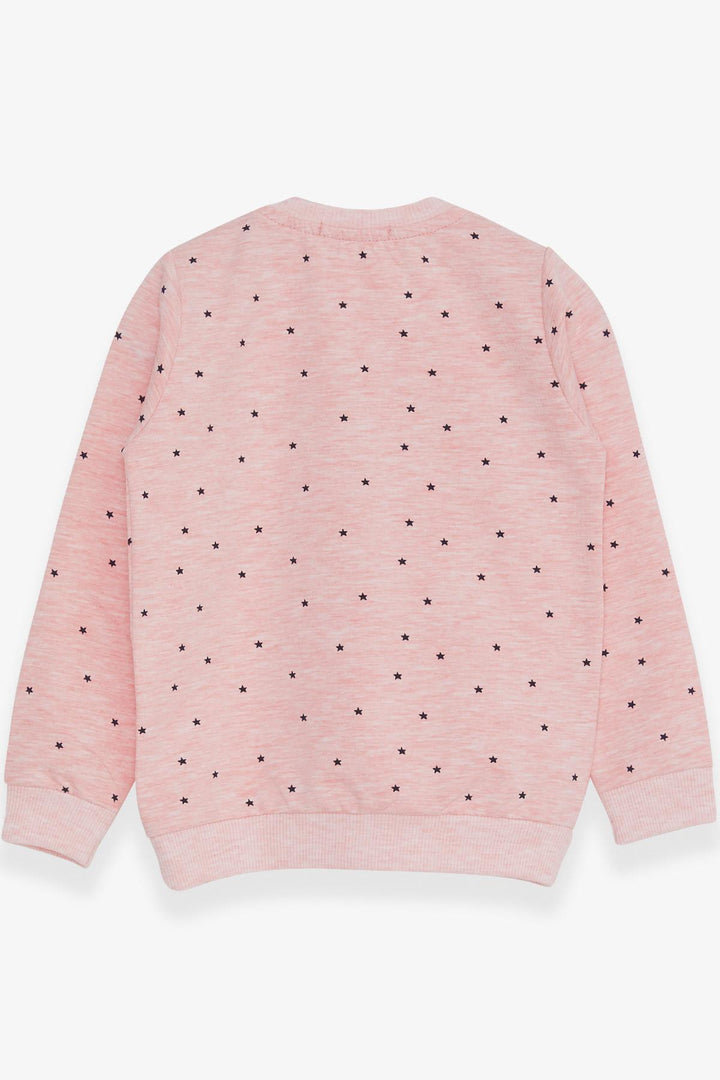 BRE Breeze Girl Child Sweatshirt with Glitter Heart Print, 2-6 Years, Salmon Melange - Velsen-Zuid