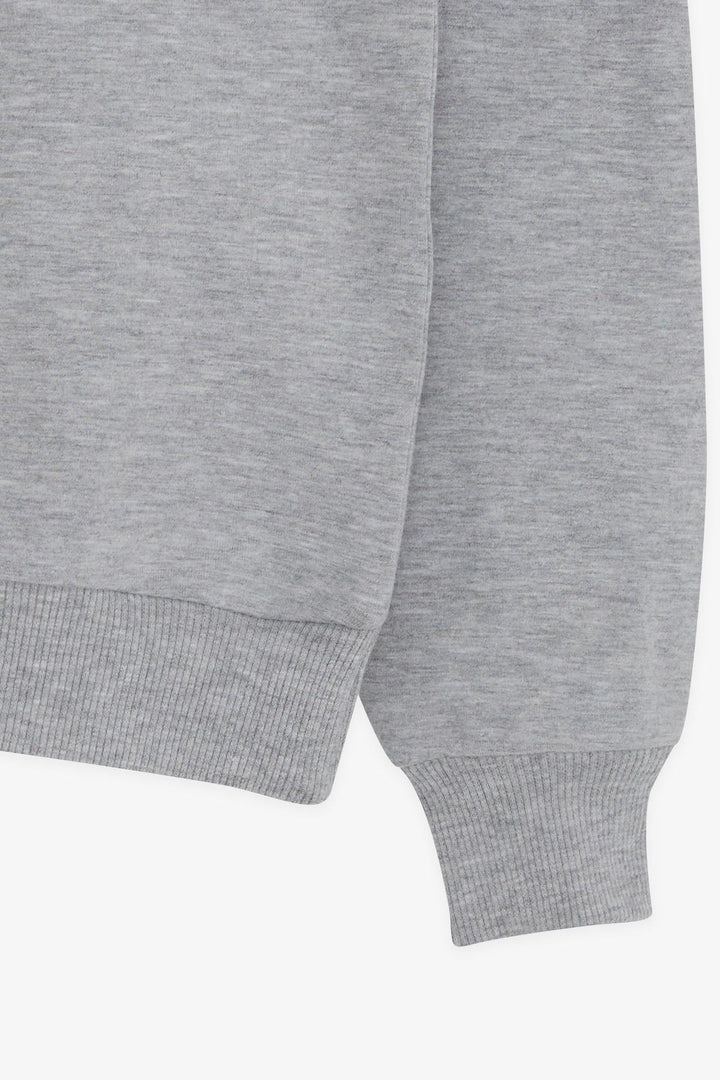 BRE Breeze Girl's Sweatshirt with Glittery Printed Text, 84 Years, Grey Melange - Jaral del Progreso