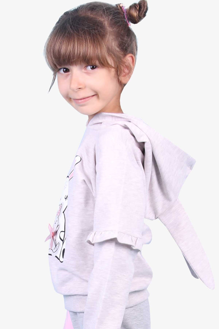 BRE Breeze Girl Child Sweatshirt Rabbit Printed 1.5-5 Years, Beige Melange - Fishers
