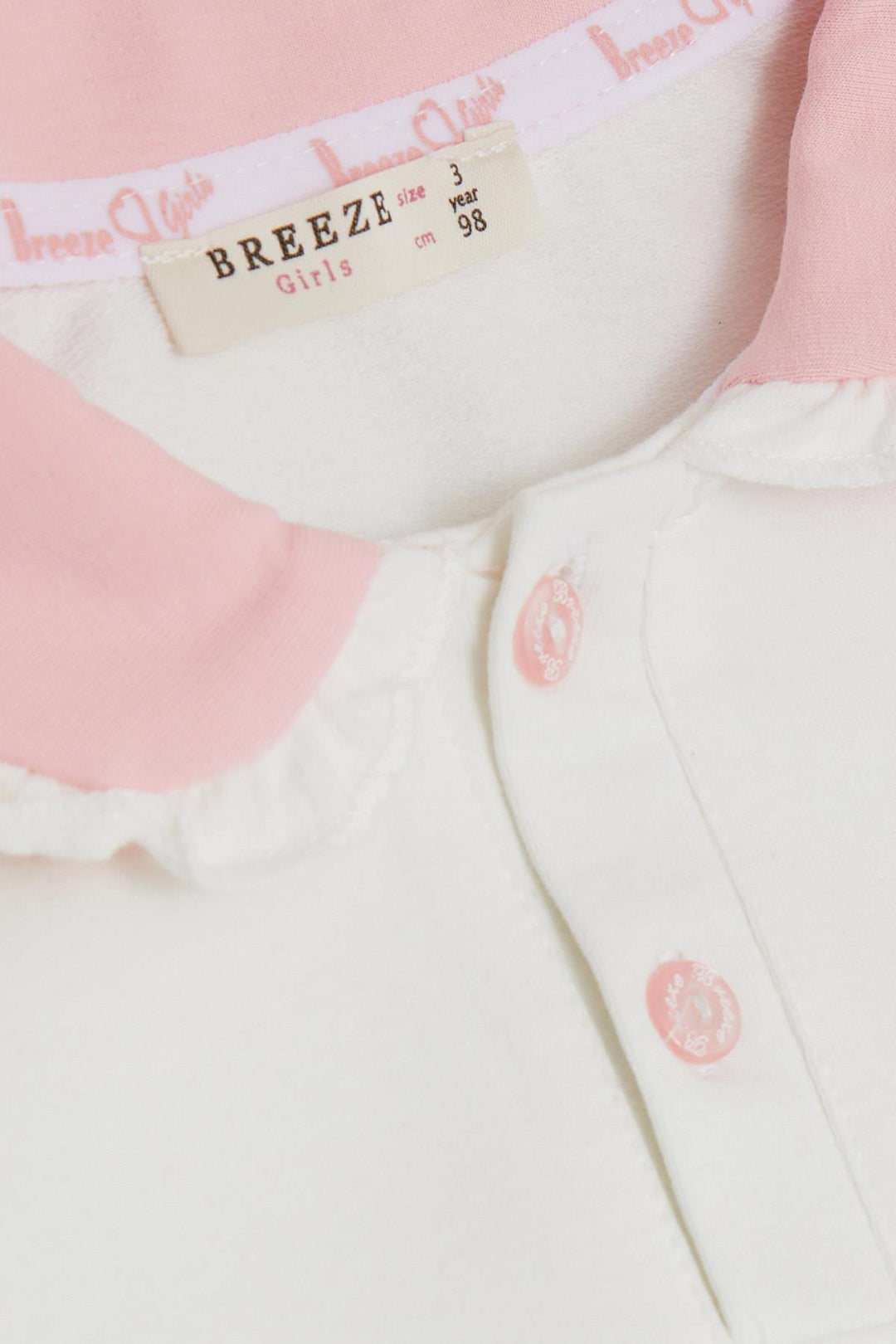 BRE Breeze Girl Child Sweatshirt with Rabbit Embroidery Buttoned 2-6 Years, Ecru - Apizaco