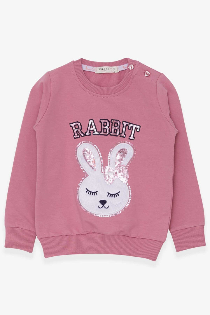 BRE Breeze Girl Child Sweatshirt with Bunny Embroidery Sequins 1.5-5 Years, Rose Pink - Santa Eulalia del Río