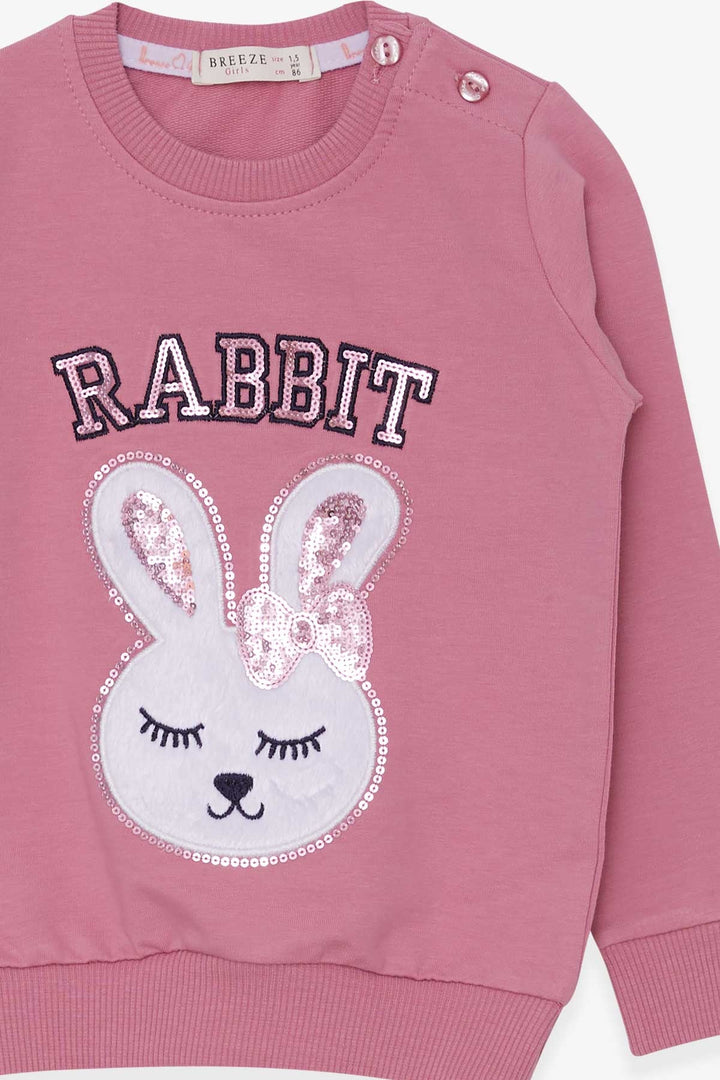 BRE Breeze Girl Child Sweatshirt with Bunny Embroidery Sequins 1.5-5 Years, Rose Pink - Santa Eulalia del Río
