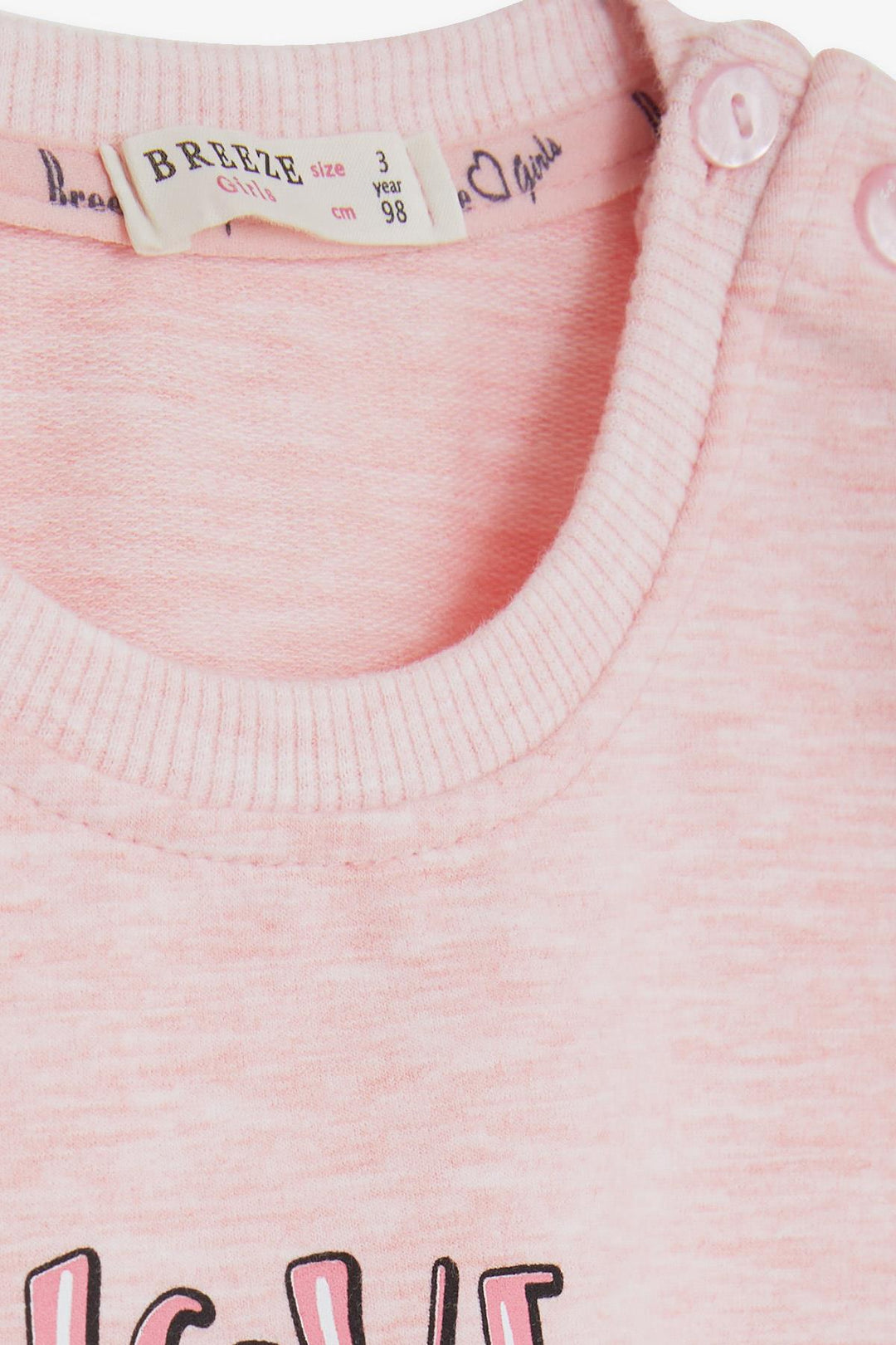 BRE Breeze Girl Child Sweatshirt Unicorn Printed 2-6 Years, Salmon Melange - Kortrijk