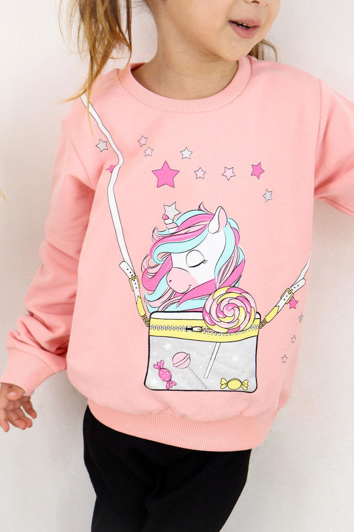 BRE Breeze Girl's Sweatshirt Unicorn 2-6 Years, Salmon - Ciudad Benito Juárez