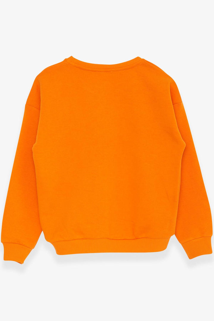 BRE Breeze Girl's Sweatshirt with Printed Text, 94 Years, Orange - Horad Zhodzina