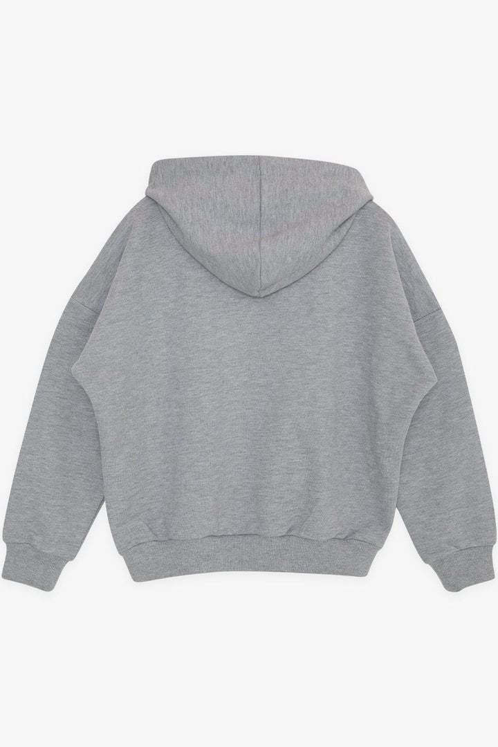 BRE Breeze Girl's Sweatshirt with Printed Text, 94 Years, Grey Melange - Peoria