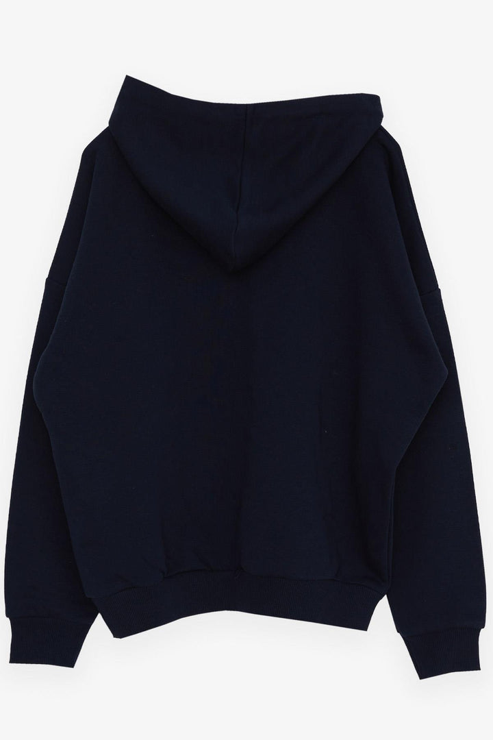 BRE Breeze Girl's Sweatshirt with Printed Text, 94 Years, Navy Blue - Manacor