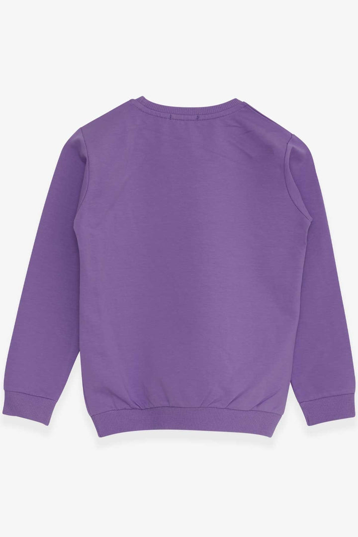 BRE Breeze Girl's Sweatshirt with Printed Sequins 84 Years, Lilac - Gjakovë