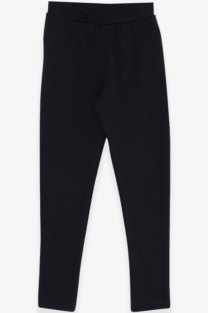BRE Breeze Girl's Leggings with Back Pockets, 84 Years, Navy Blue - Tonalá