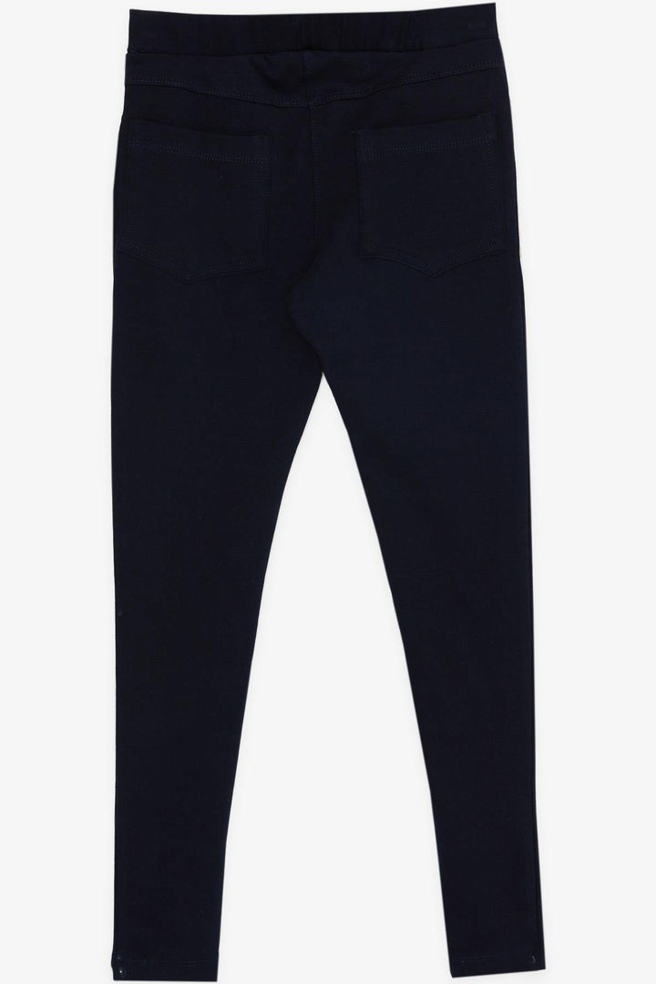 BRE Breeze Girl's Leggings Basic with Back Pockets, Navy, 84 Years - The Woodlands