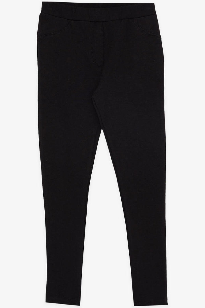 BRE Breeze Girl's Leggings Basic with Back Pockets, 84 Years, Black - Mansfield