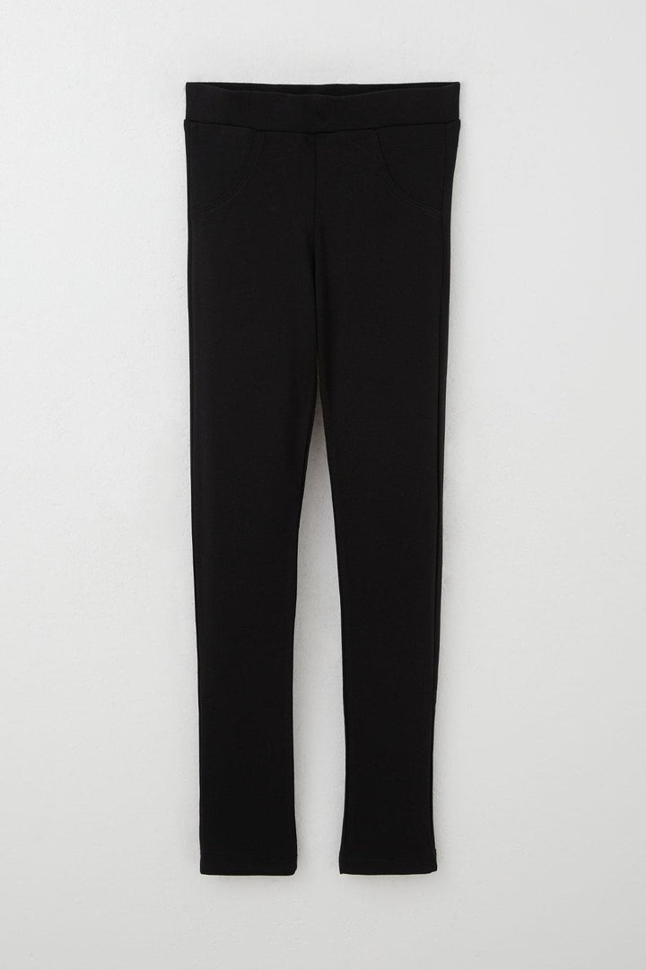 BRE Breeze Girl's Leggings with Pocket Contrast Stitch Detail 72 Years, Black - Carlisle