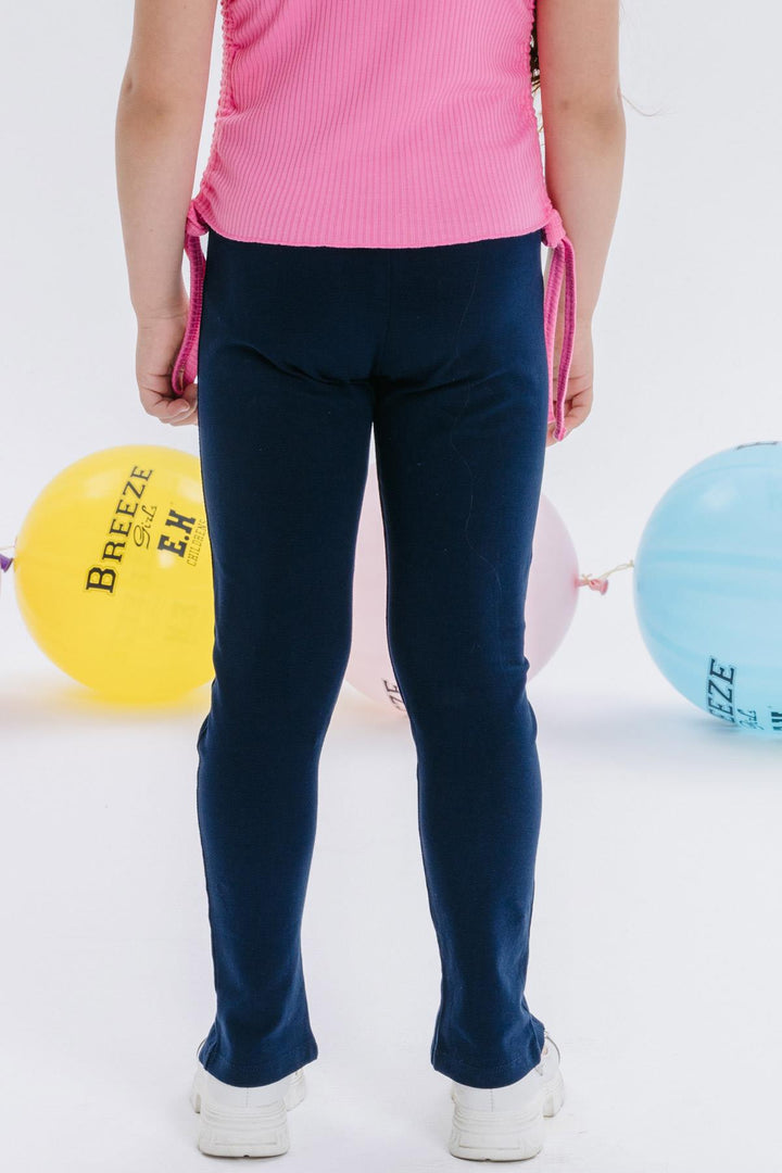BRE Breeze Girl's Legging with Slit 84 Years, Navy Blue - Tríkala