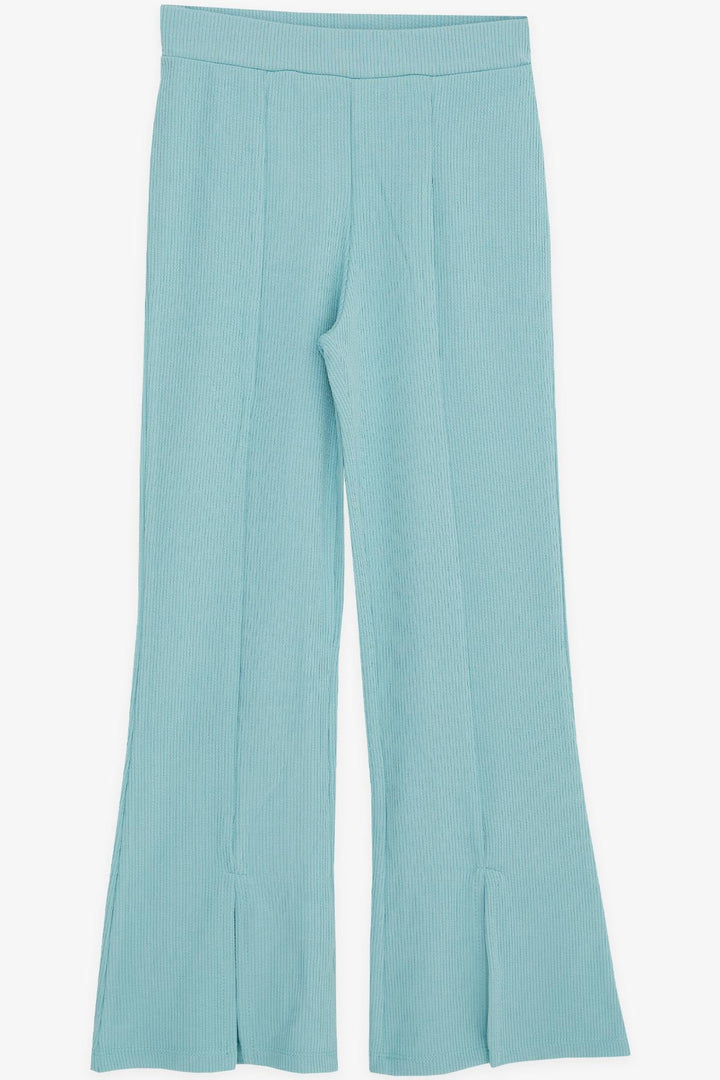 BRE Breeze Girl's Leggings Pants with Slit Spanish Hem 4-8 Years, Aqua Green - San Luis Río Colorado