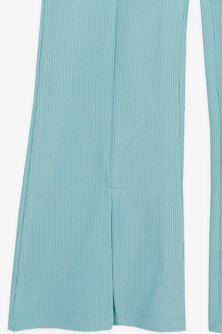 BRE Breeze Girl's Leggings Pants with Slit Spanish Hem 4-8 Years, Aqua Green - San Luis Río Colorado