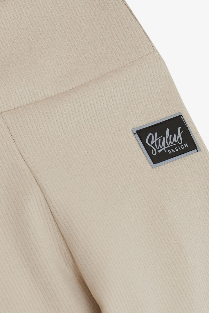BRE Breeze Girl's Leggings with Printed Logo, Stone, 84 Years - Monroe