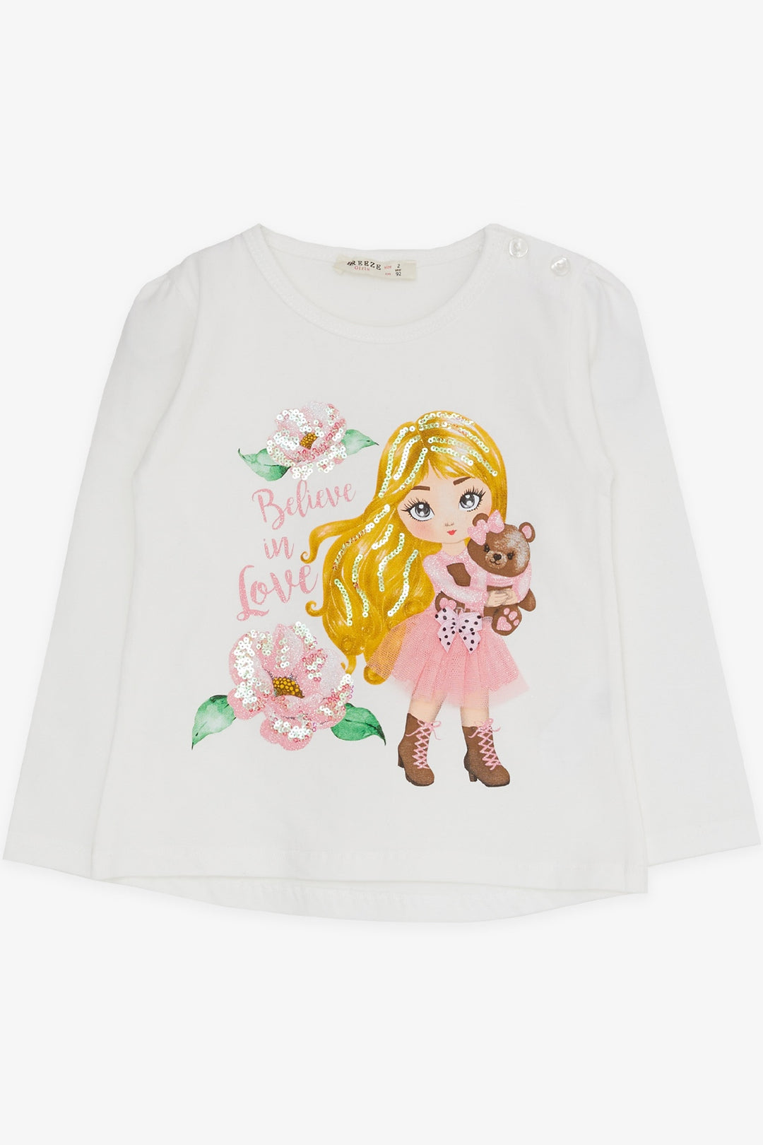 BRE Breeze Girl Child Legging Set Printed Sequined 1.5-5 Years, White - La Rinconada