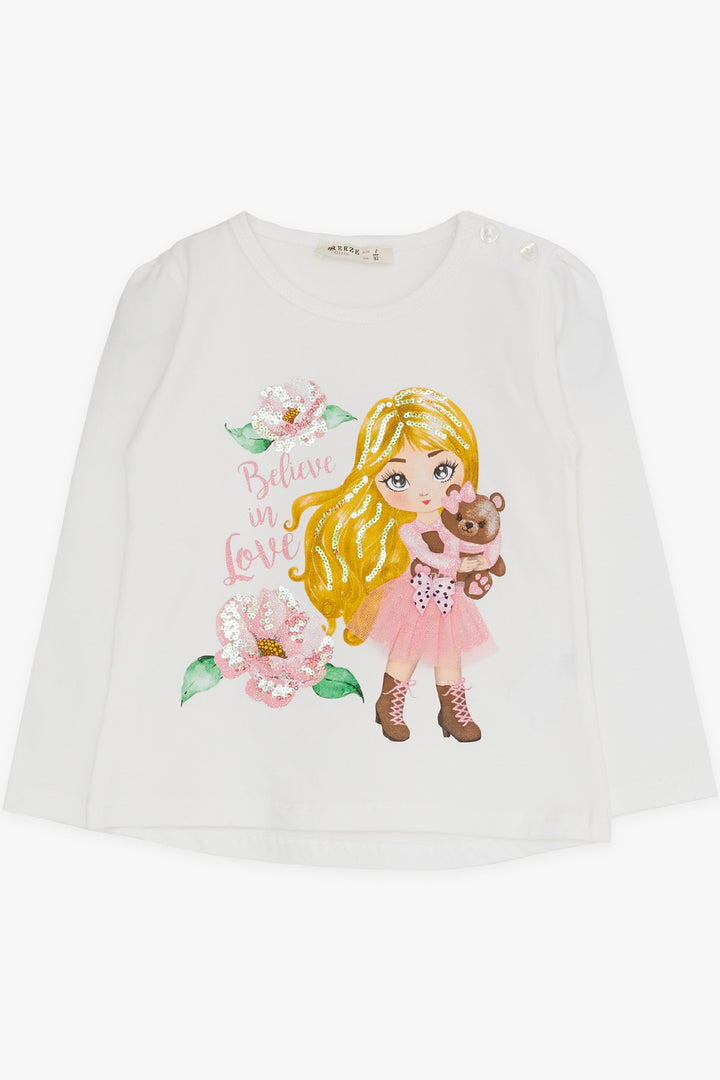 BRE Breeze Girl Child Legging Set Printed Sequined 1.5-5 Years, White - La Rinconada