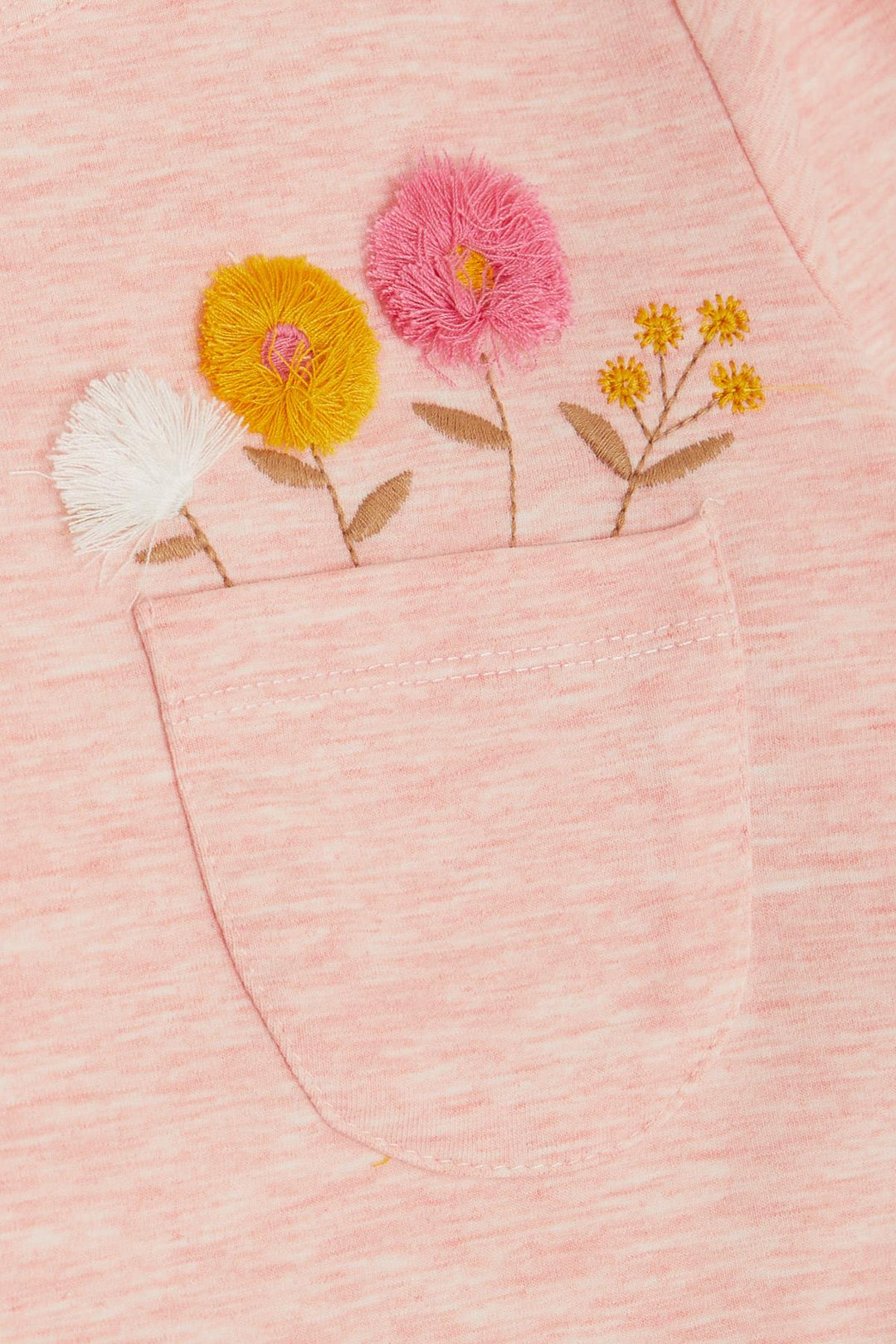 BRE Breeze Girl Child Leggings Set with Pocket Flower Tassel Embroidered 3-8 Years, Salmon Melange - Paterna