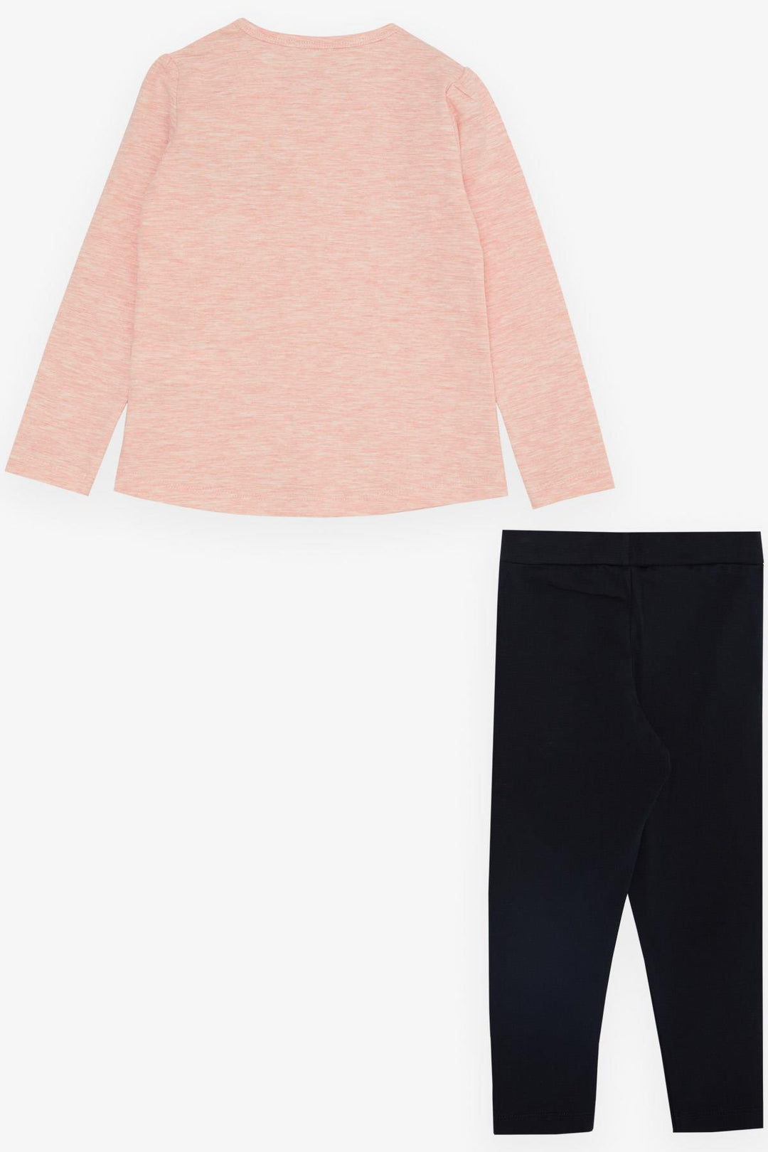 BRE Breeze Girl Child Leggings Set with Pocket Flower Tassel Embroidered 3-8 Years, Salmon Melange - Paterna