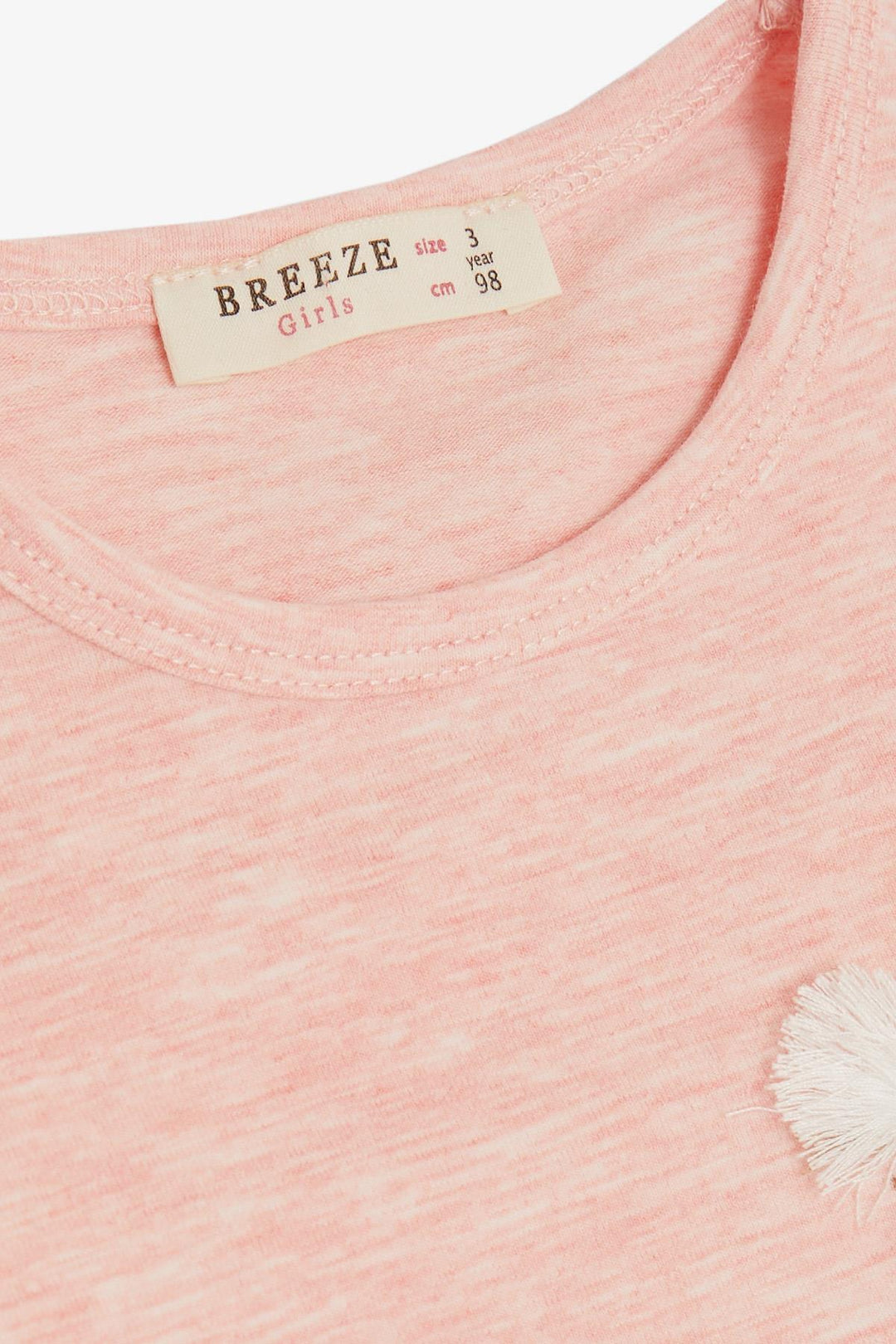 BRE Breeze Girl Child Leggings Set with Pocket Flower Tassel Embroidered 3-8 Years, Salmon Melange - Paterna