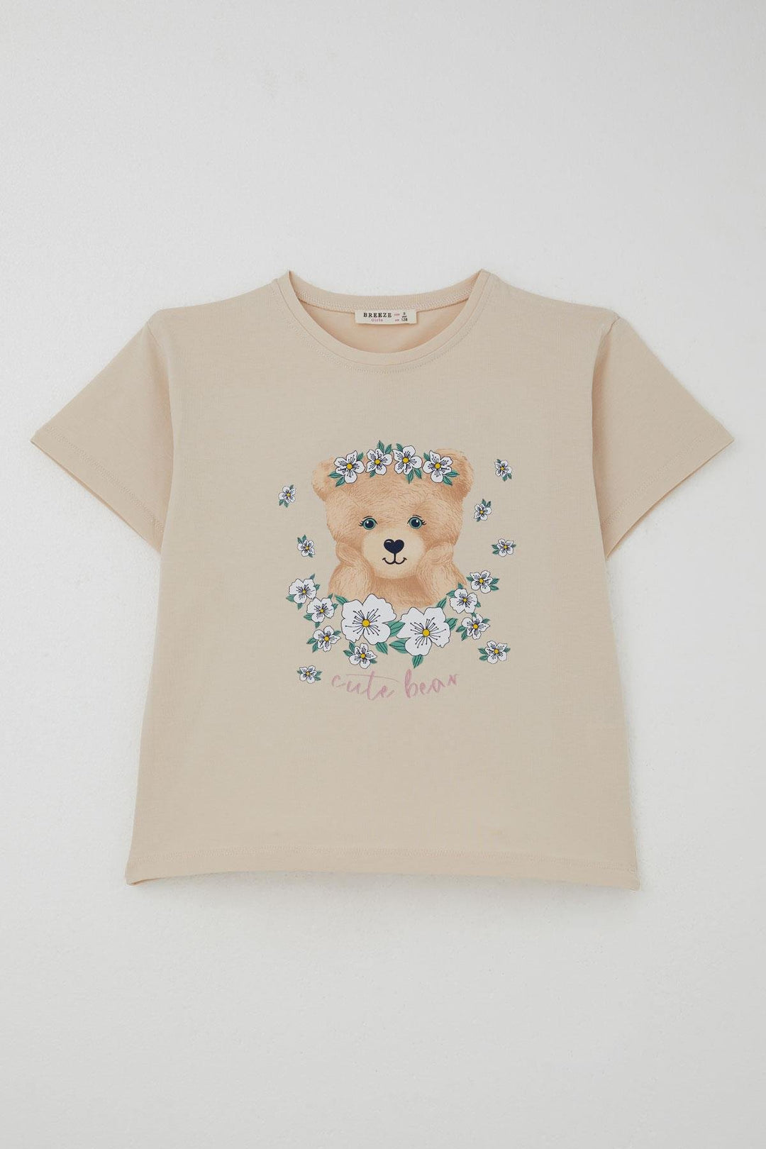 BRE Breeze Girl Child Leggings Set Queen of Flowers Cute Bear Printed 50 Years, Beige - Mandurah