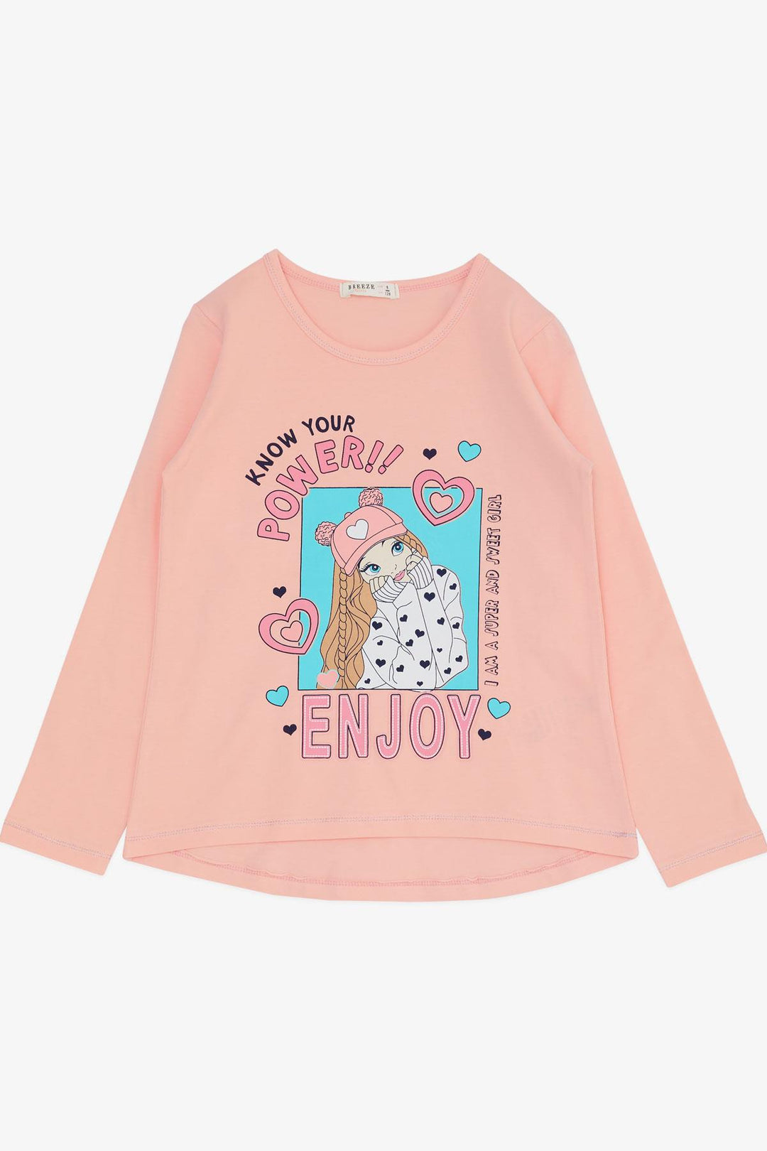 BRE Breeze Girl Child Leggings Set Strong Sweet Girl Printed 50 Years, Salmon - Whangarei