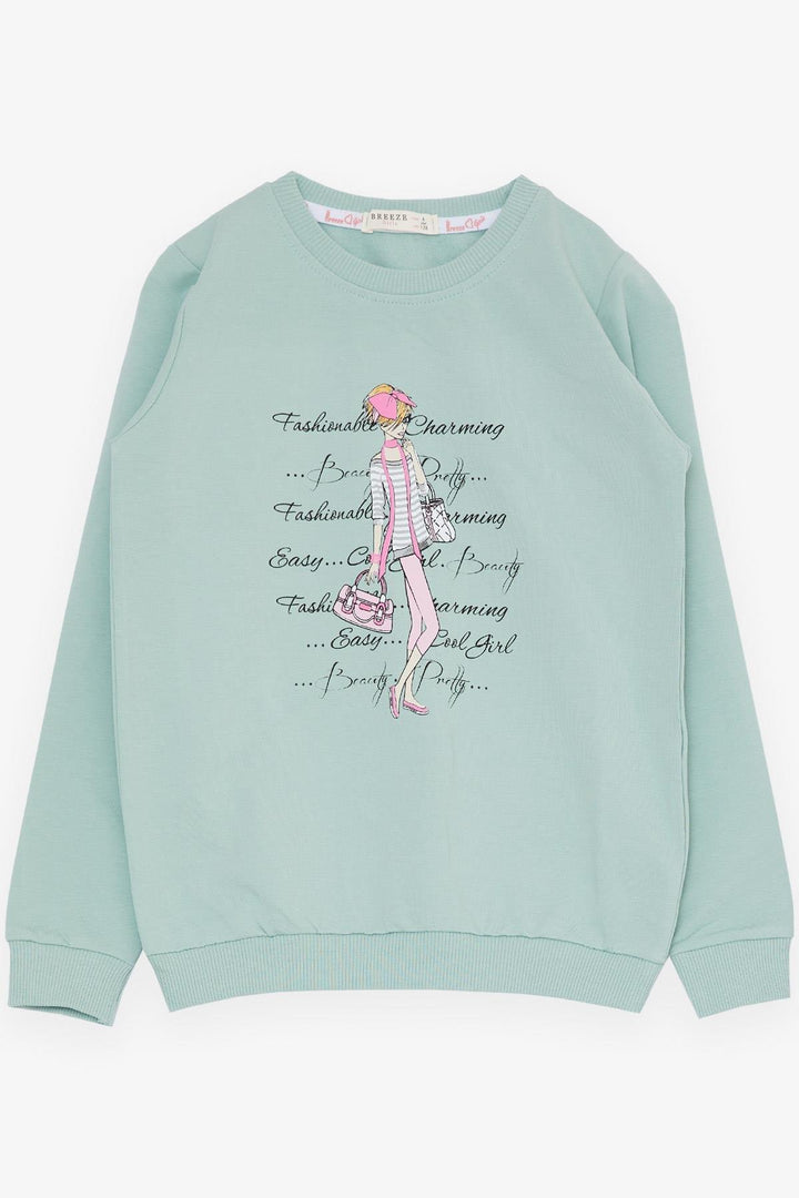 BRE Breeze Girl Child Leggings Set Fashion Themed Cool Girl Printed 50 Years, Mint Green - Vich