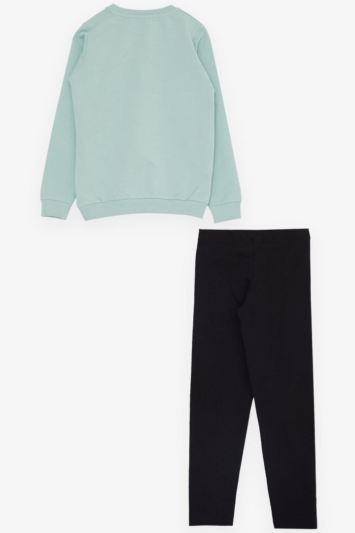 BRE Breeze Girl Child Leggings Set Fashion Themed Cool Girl Printed 50 Years, Mint Green - Vich