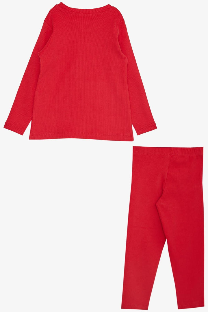 BRE Breeze Girl Child Leggings Set with Toy Bear Accessory, 2-6 Years, Pomegranate Blossom - Tenancingo