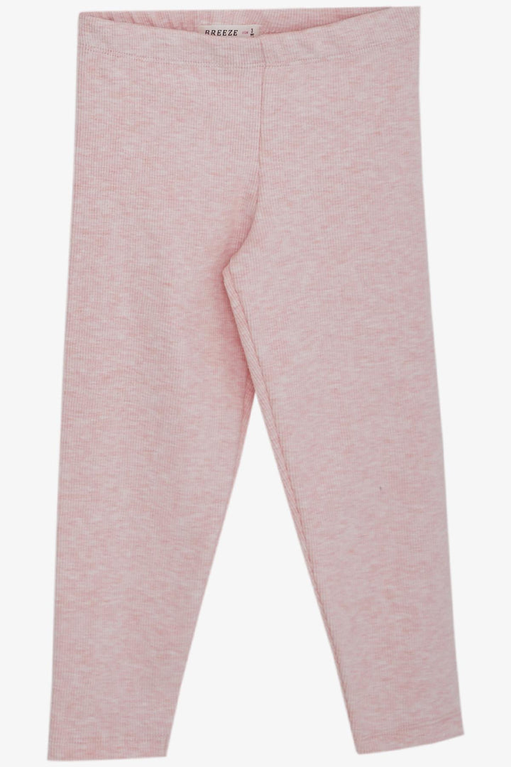 BRE Breeze Girl Child Leggings Set with Teddy Bear Accessory, 2-6 Years, Salmon Melange - Móstoles