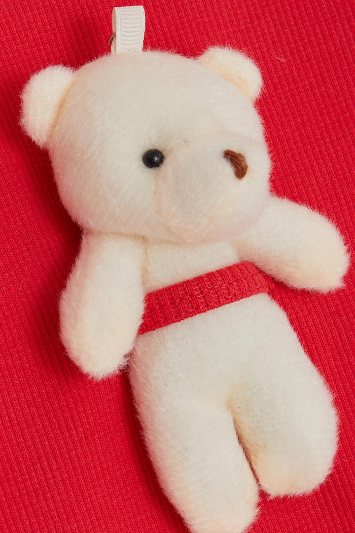 BRE Breeze Girl Child Leggings Set with Toy Bear Accessory, 2-6 Years, Pomegranate Blossom - Tenancingo