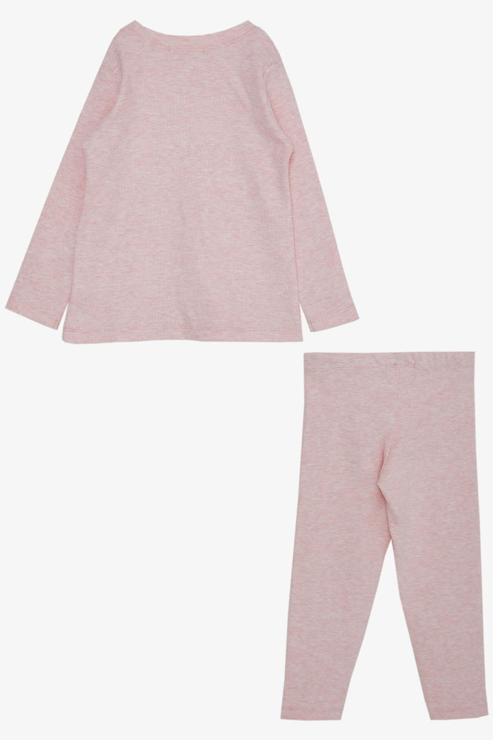 BRE Breeze Girl Child Leggings Set with Teddy Bear Accessory, 2-6 Years, Salmon Melange - Móstoles