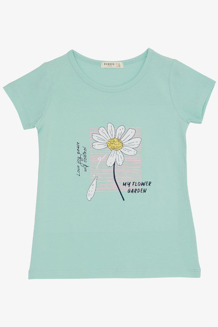 BRE Breeze Girl's Leggings Set with Daisy Print, 4-9 Years, Aqua Green - Ciudad Victoria