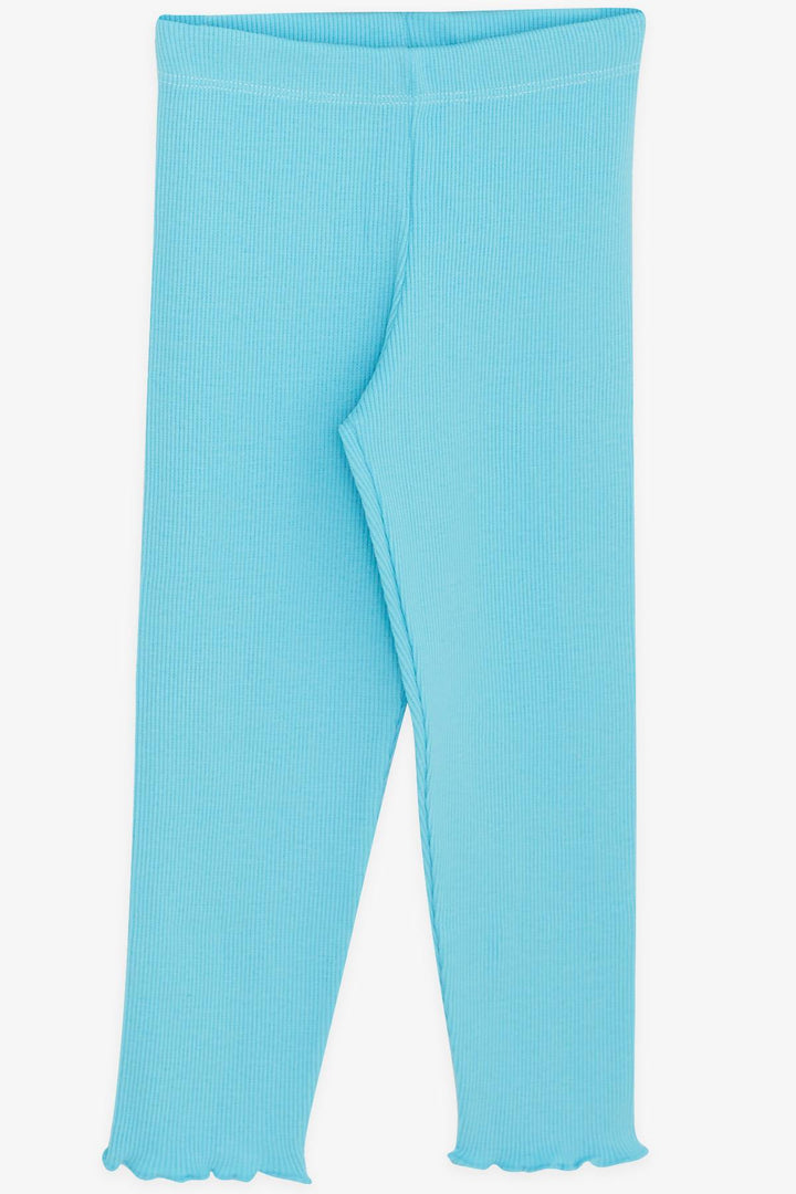 BRE Breeze Girl Child Leggings Set with Sequin Embroidered Writing, 1.5-5 Years, Turquoise - Berchem