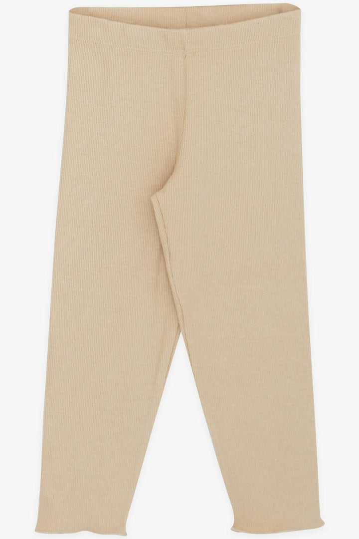 BRE Breeze Girl Child Leggings Set with Sequin Embroidered Writing, 1.5-5 Years, Beige - Hattiesburg