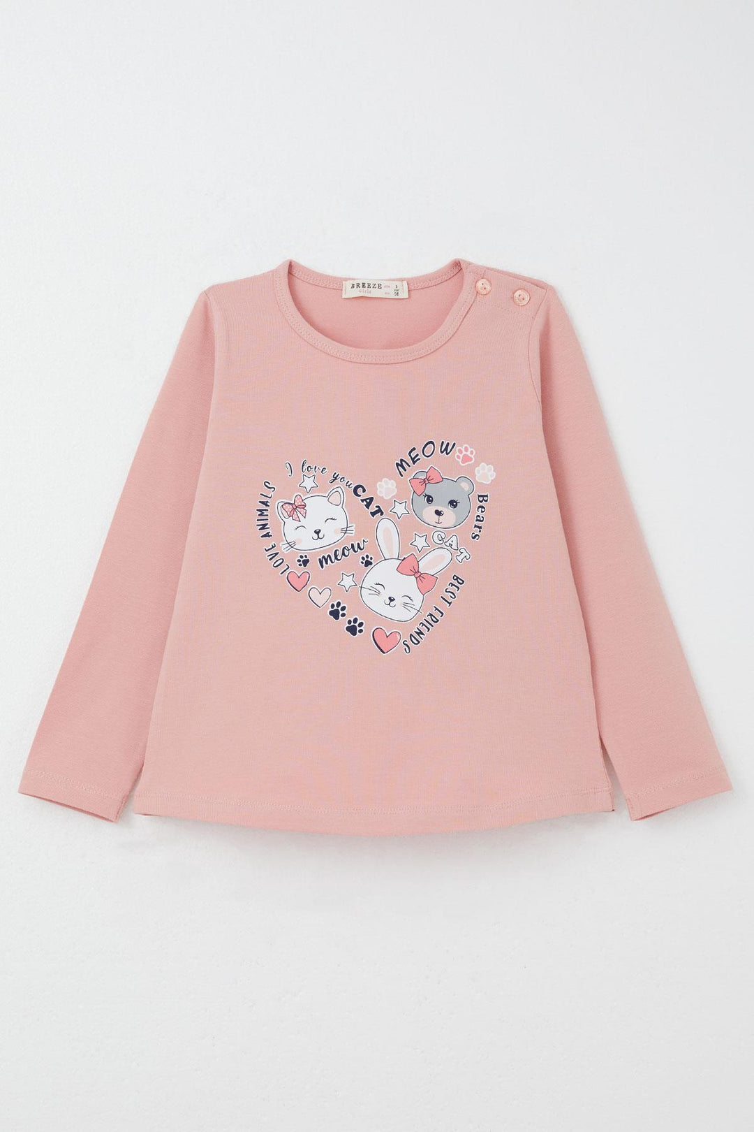 BRE Breeze Girl Child Legging Set Love Themed Cute Animal Printed 1-4 Years, Pink - Noisy-le-Grand