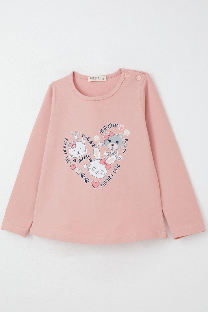 BRE Breeze Girl Child Legging Set Love Themed Cute Animal Printed 1-4 Years, Pink - Noisy-le-Grand