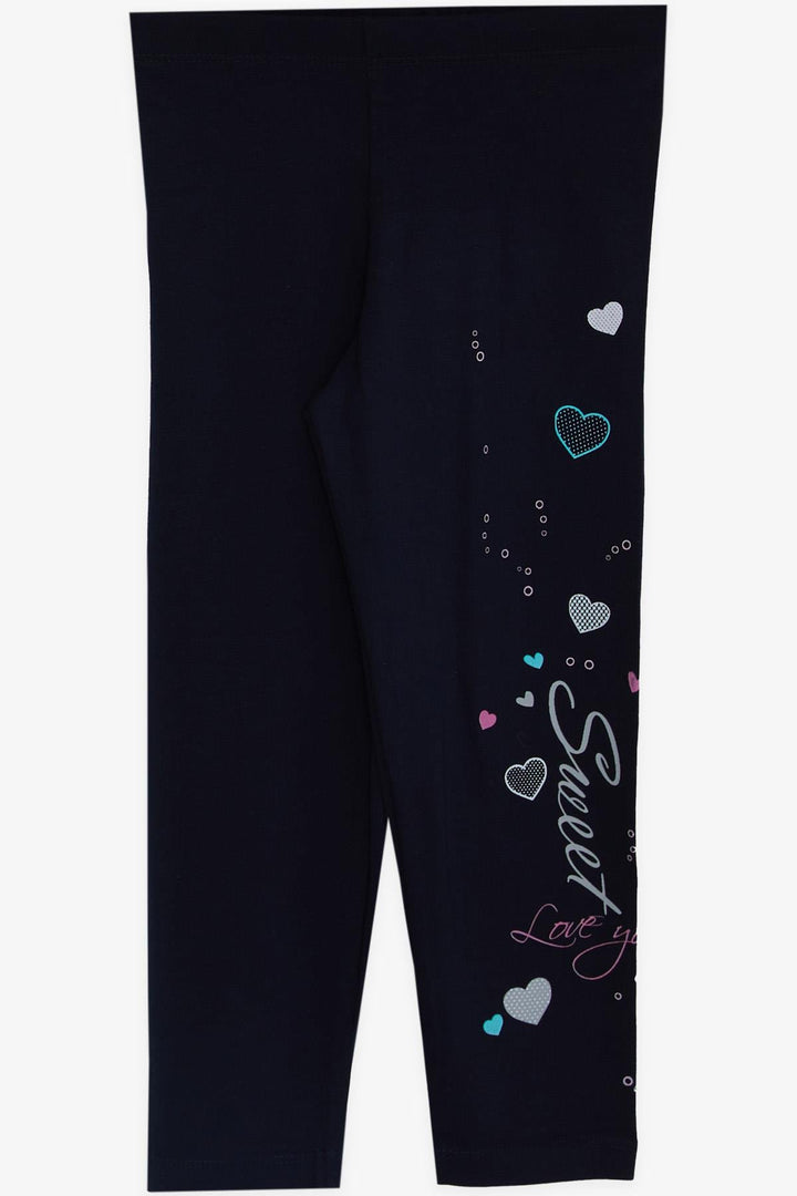 BRE Breeze Girl Child Leggings Set Cute Girl Printed Heart 2-6 Years, Grey Melange - Lynchburg