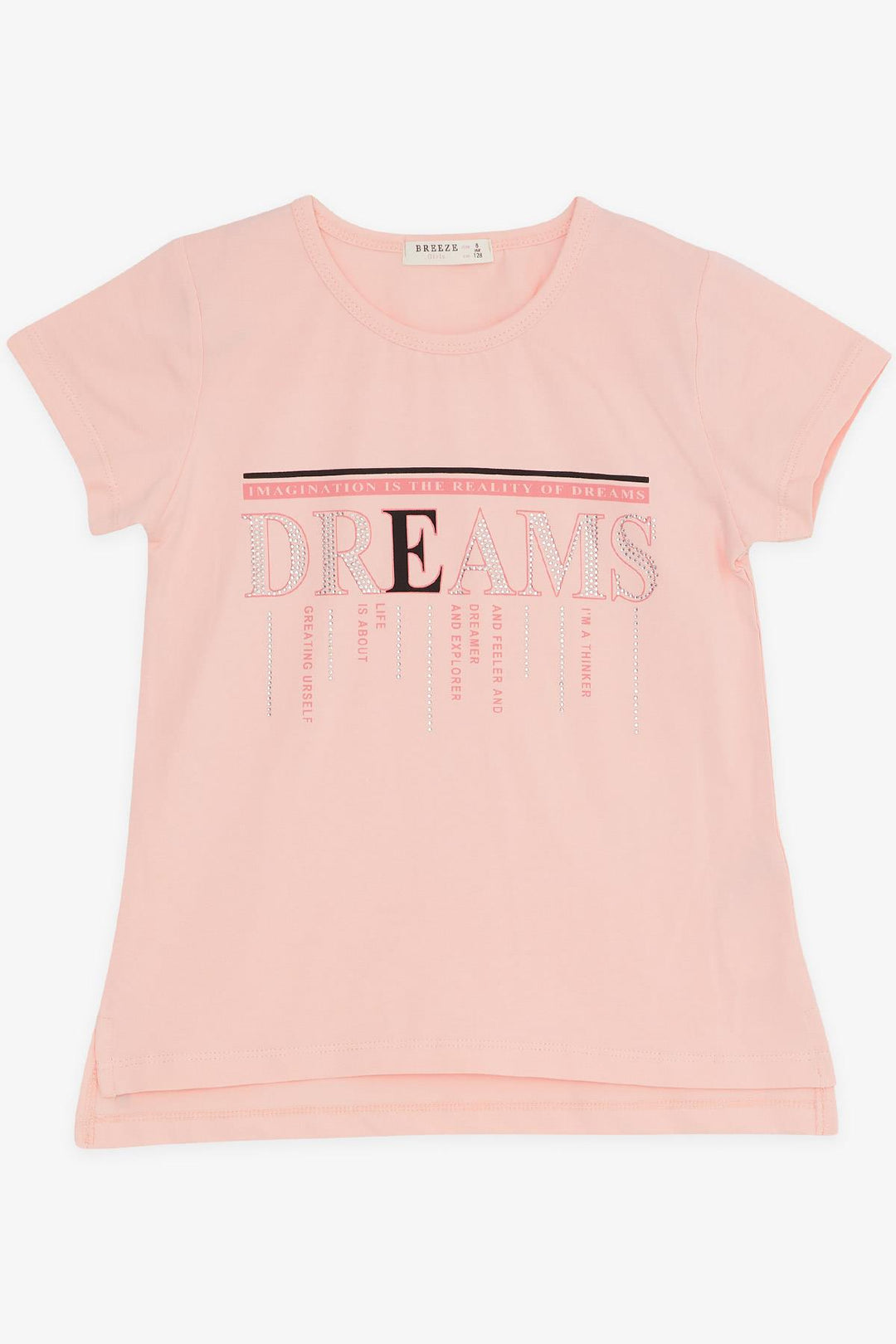 BRE Breeze Girl's Legging Set with Stone Printed Summer Writing, 50 Years, Salmon - Kovel