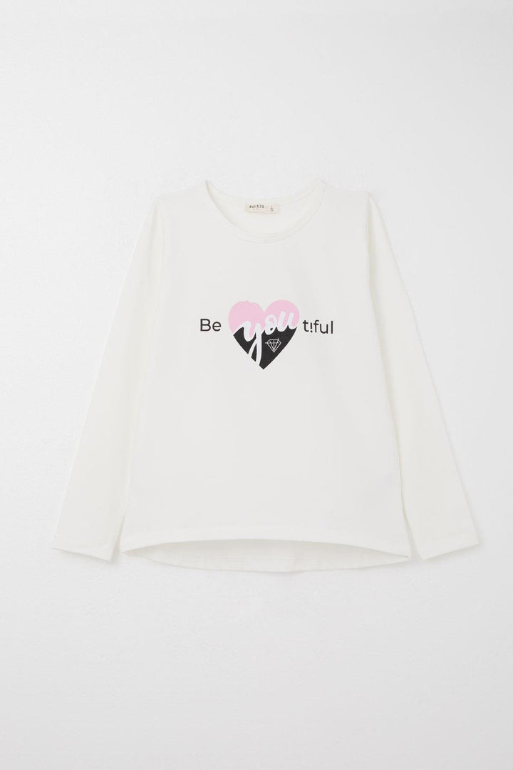 BRE Breeze Girl's Legging Set with Summer Print, 4-8 Years, Beige - Oshkosh