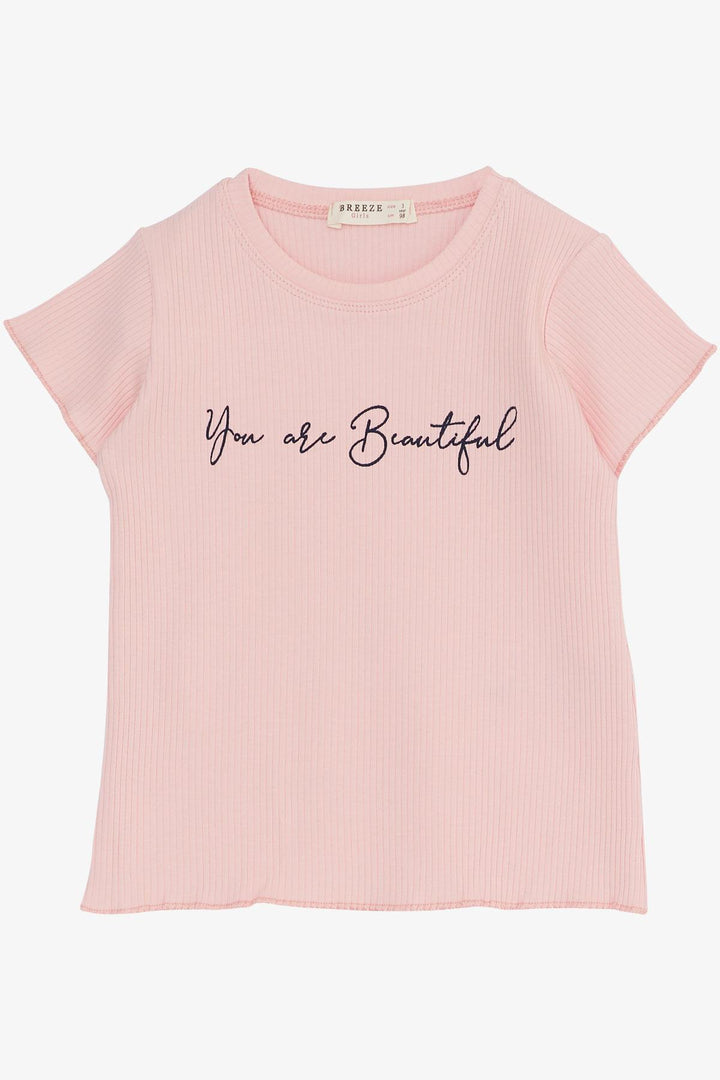 BRE Breeze Girl Child Leggings Set Printed with Summer Writing, 1.5-5 Years, Pink - Beringen