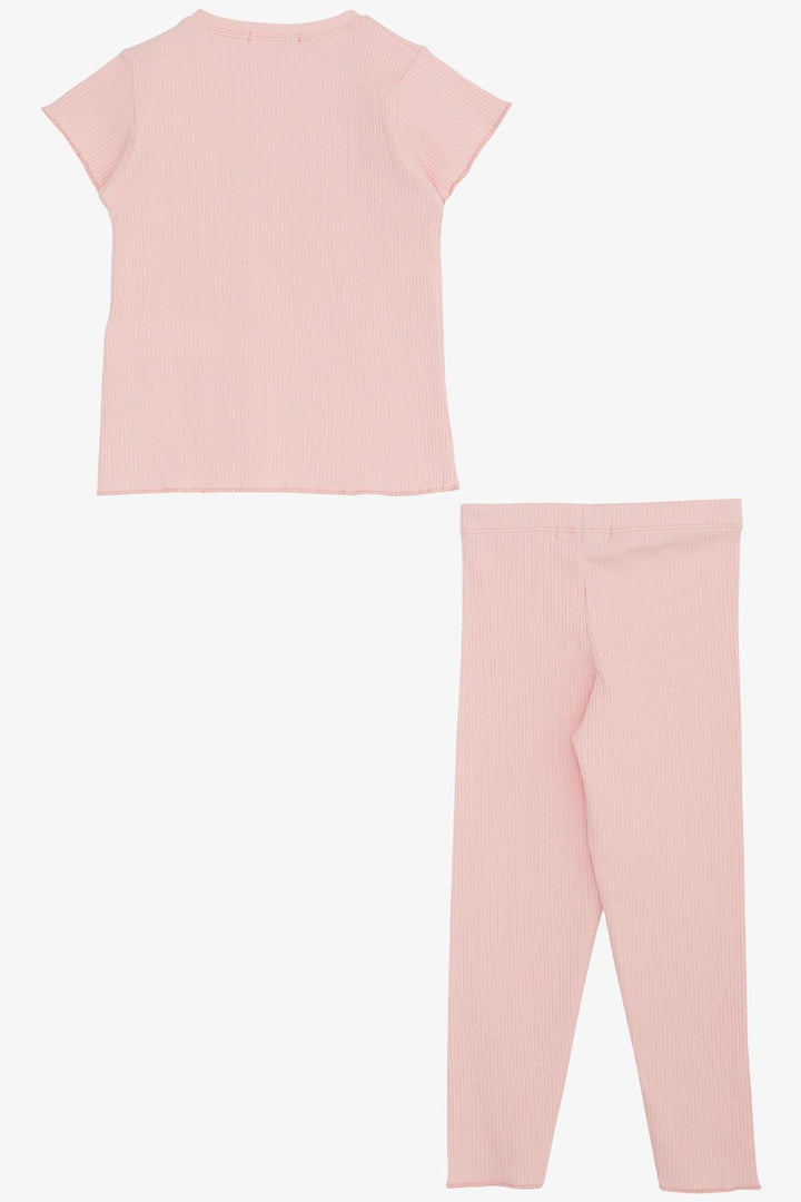 BRE Breeze Girl Child Leggings Set Printed with Summer Writing, 1.5-5 Years, Pink - Beringen