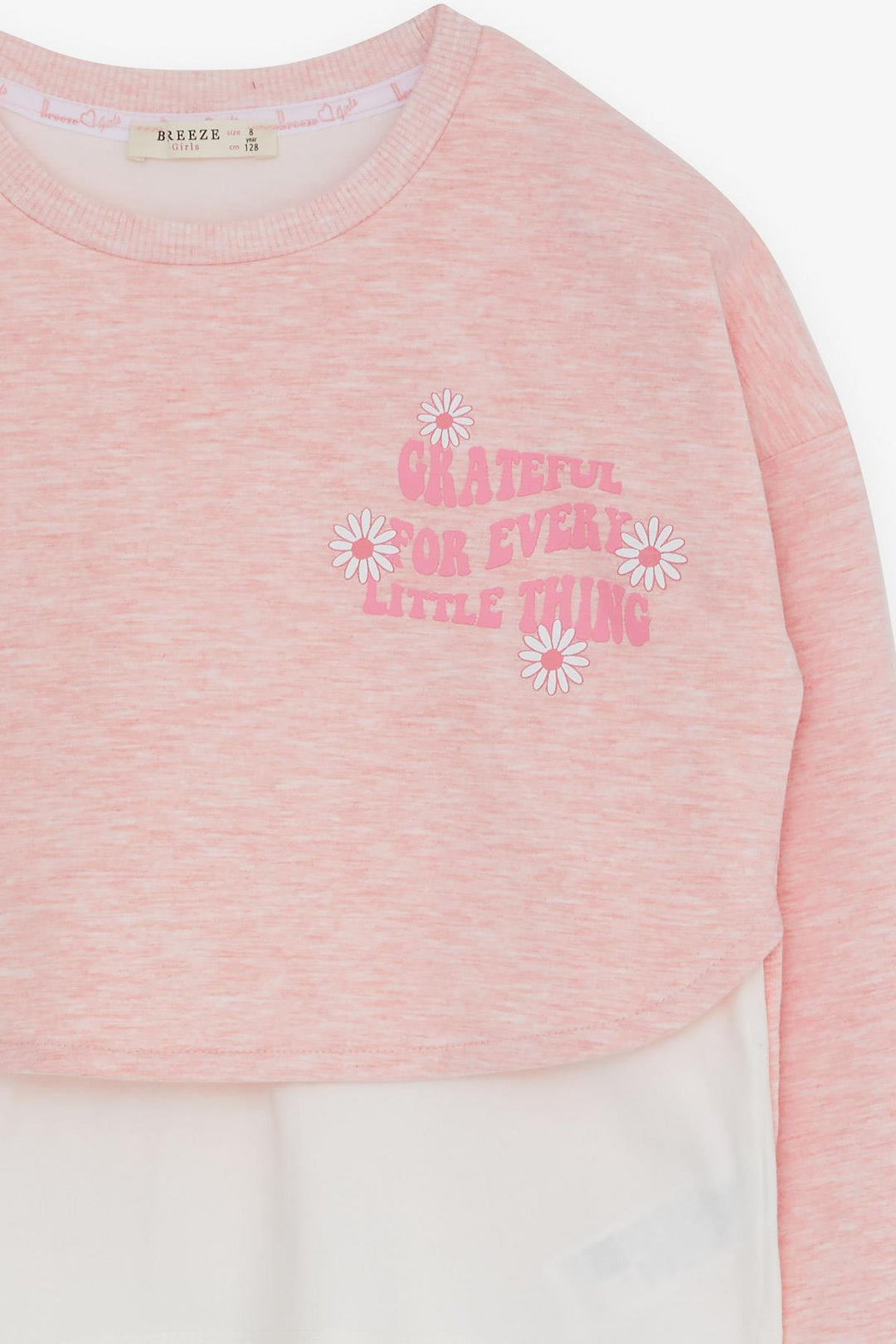 BRE Breeze Girl's Legging Set with Flower Print for Summer, Salmon Melange, 82 Years - Cleveland Heights