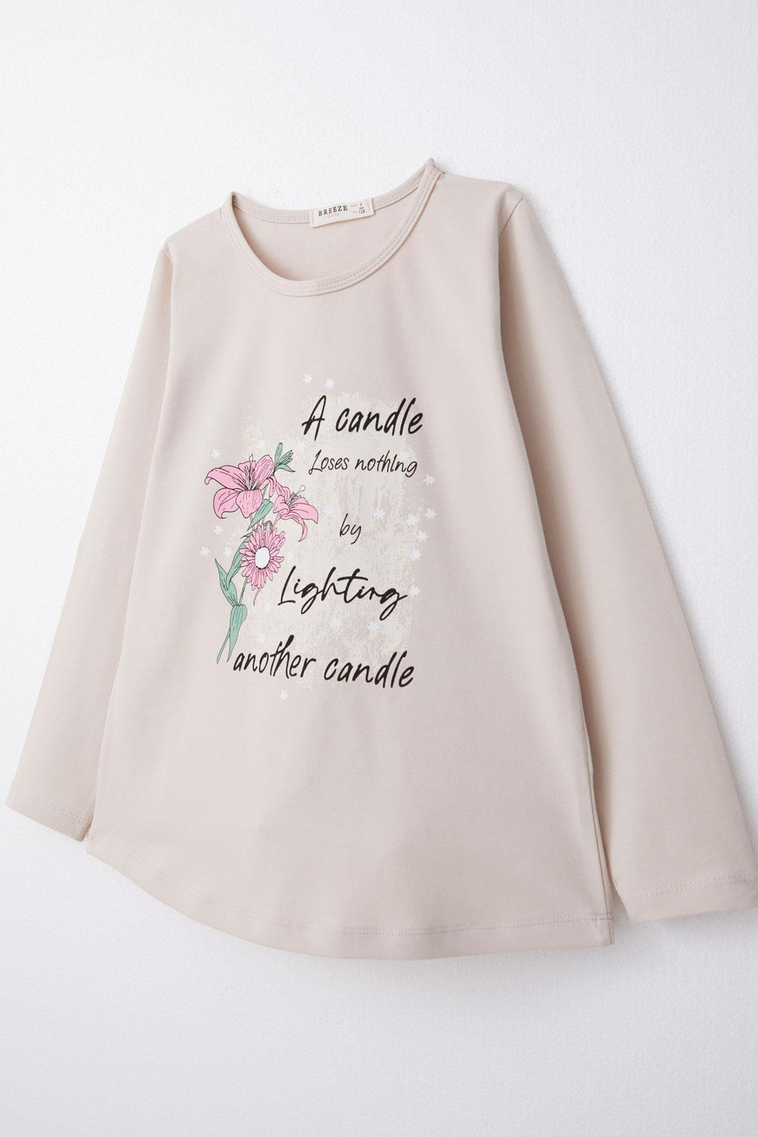 BRE Breeze Girl Child Leggings Set Summer & Flower Printed 60 Years, Beige - Altadena