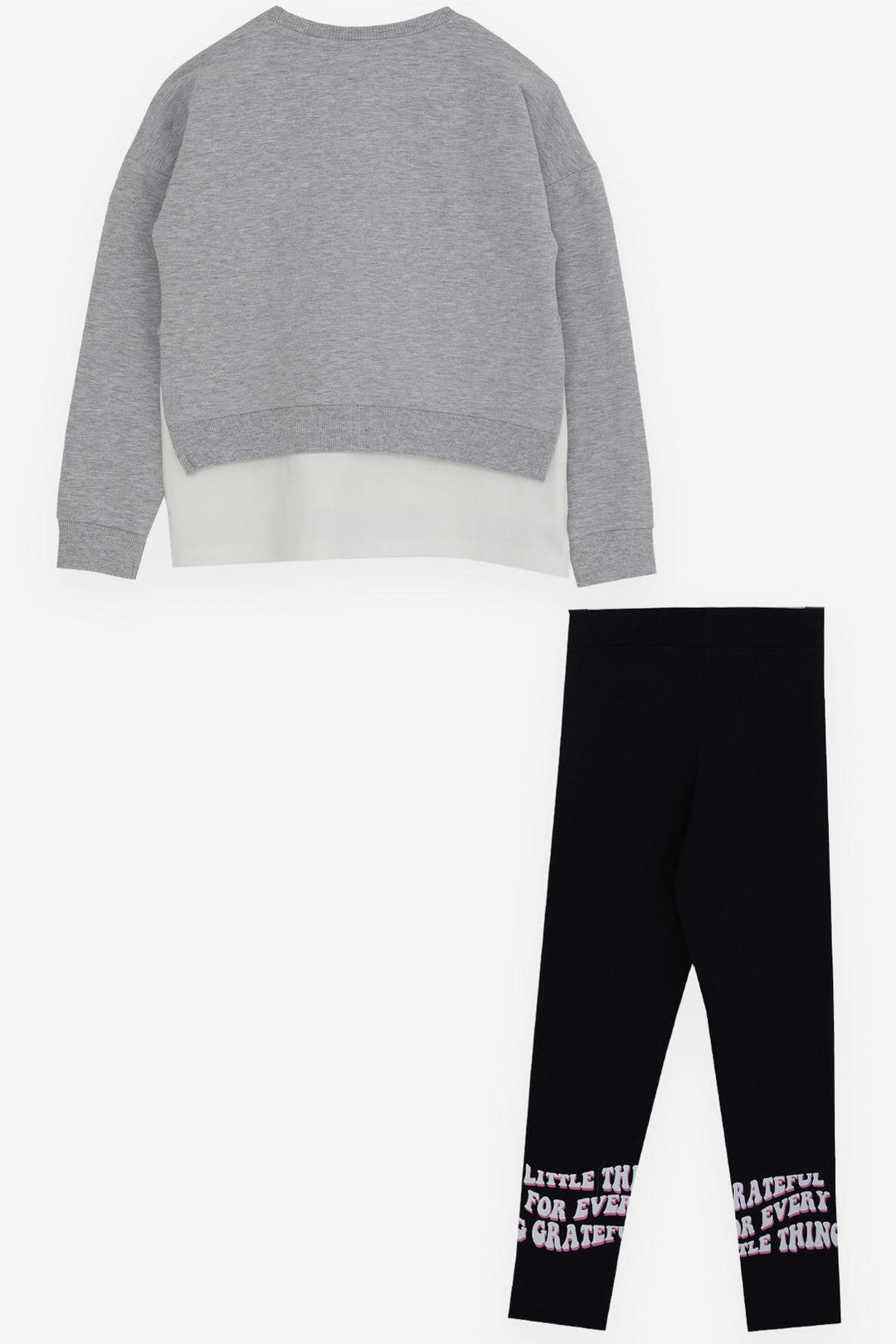 BRE Breeze Girl's Legging Set with Flower Print for Ages 82, Light Grey Melange - Bootle